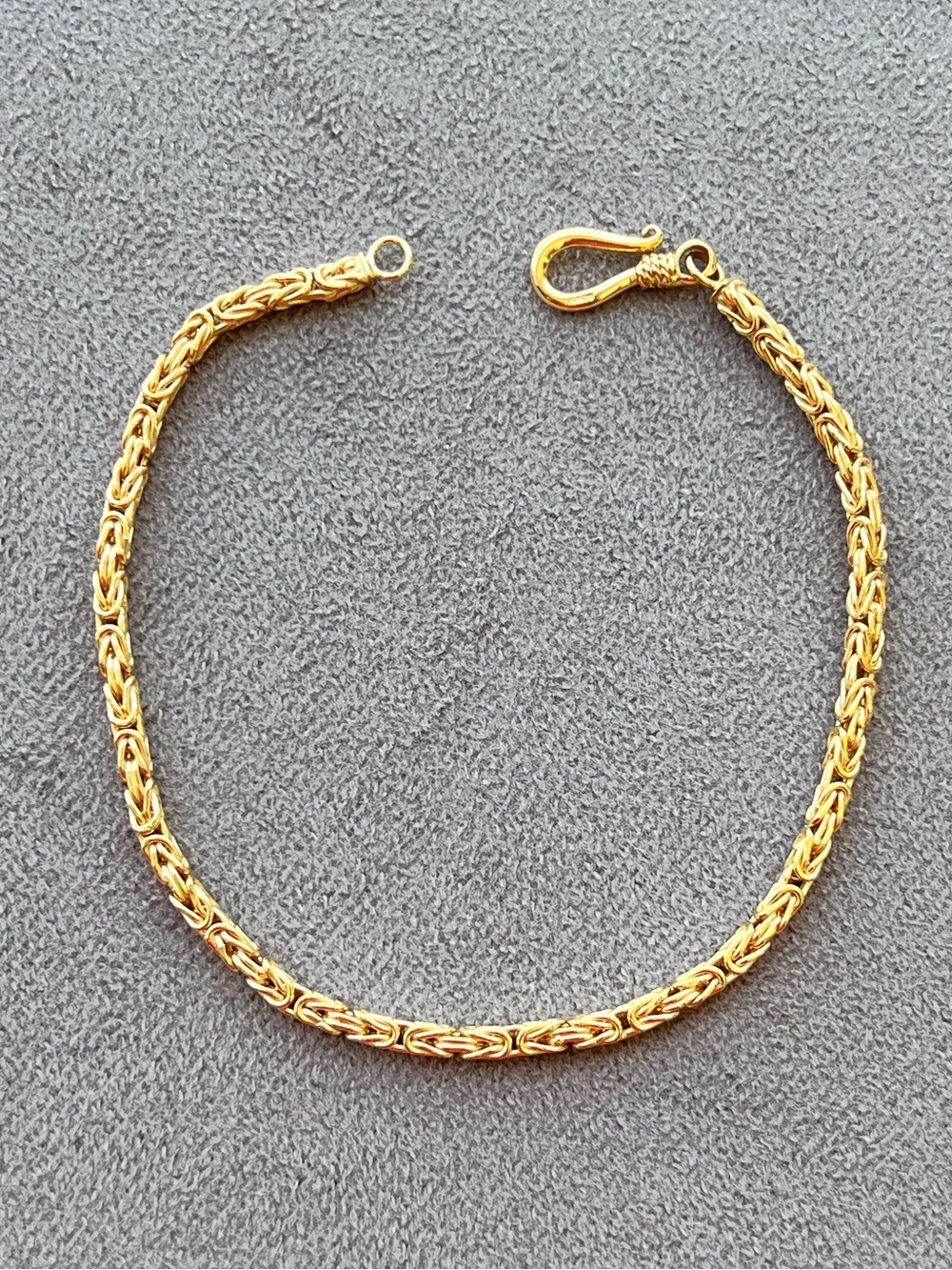 Gold Over Sterling Silver Byzantine Chain Bracelet 8”